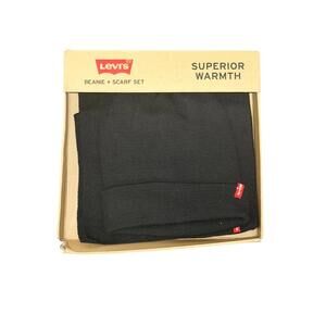 Levi’s Superior Warmth Beanie and Scarf Set – Black